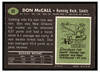 1969 Topps Don McCall #83 Rookie Card Low Grade back of card