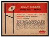 1960 Fleer Billy Kinard #51 Rookie Card Low Grade back of card