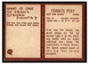 1967 Philadelphia Francis Peay #117 Rookie Card Low Grade back of card
