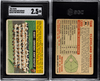 1956 Topps Cleveland Indians Dated 1955 White Back #85 SGC 2.5 front and back of card
