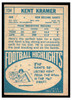 1968 Topps Kent Kramer #134 Rookie Card Low Grade back of card