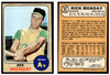 1968 Topps Rick Monday #282 VG front and back of card
