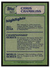 1982 Topps Chris Chambliss #321 VG-EX back of card