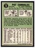 1967 Topps Pat Corrales #78 Low Grade back of card