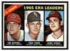 1966 Topps AL ERA Leaders (Sam McDowell, Eddie Fisher, Sonny Siebert) #222 VG front of card