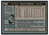 1980 Topps Dave Parker #310 All-Star HOF Low Grade back of card