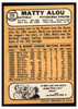 1968 Topps Matty Alou #270 Good back of card
