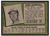 1971 Topps Mike Marshall #713 Black Line Under Right Eye Low Grade back of card