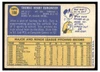 1970 Topps Tom Burgmeier #108 Low Grade back of card