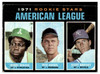 1971 Topps Bobby Brooks / Pete Koegel / Scott Northey #633 American League Rookie Stars Rookie Card Low Grade - Creases front of card