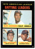 1971 O-Pee-Chee AL Batting Leaders (Alex Johnson / Carl Yastrzemski / Tony Oliva) #61 League Leaders HOF Low Grade front of card