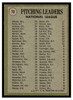 1971 Topps NL Pitching Leaders (Bob Gibson / Gaylord Perry / Fergie Jenkins) #70 League Leaders HOF Low Grade back of card