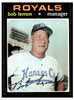 1971 Topps Bob Lemon #91 HOF Low Grade front of card