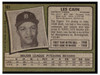 1971 Topps Les Cain #101 Low Grade back of card