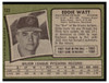 1971 Topps Eddie Watt #122 Low Grade back of card