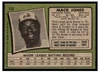 1971 Topps Mack Jones #142 Low Grade back of card