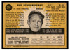 1971 O-Pee-Chee Red Schoendienst #239 HOF Good back of card