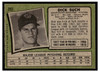 1971 Topps Dick Such #283 Rookie Card Low Grade back of card