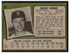 1971 Topps Mike Fiore #287 Low Grade back of card