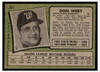 1971 Topps Don Wert #307 Low Grade back of card
