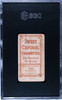 1910 T206 Josh Clark Sweet Caporal 350 SGC 2 back of card
