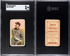 1909 T206 Tom Jones SGC 1 front and back of card