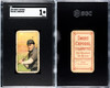1909 T206 Bill Hinchman Sweet Caporal 150 SGC 1 front and back of card