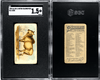 1890 N21 Allen & Ginter Zebu 50 Quadrupeds SGC 1.5 front and back of card