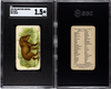 1909 E28 Philadelphia Caramel Tapir Zoo Cards SGC 1.5 front and back of card