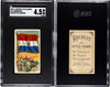 1909-1911 T59 Flags of all Nations Luxembourg Recruit Little Cigars SGC 4.5 front and back of card