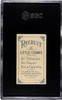 1909-1911 T59 Flags of all Nations Victoria Recruit Little Cigars SGC 4.5 back of card