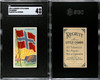 1909-1911 T59 Flags of all Nations Norway Recruit Little Cigars SGC 4 front and back of card