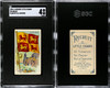 1909-1911 T59 Flags of all Nations Wales Recruit Little Cigars SGC 4 front and back of card