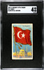 1909-1911 T59 Flags of all Nations Turkey Recruit Little Cigars SGC 4 front of card