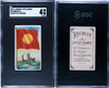 1909-1911 T59 Flags of all Nations China Merchant Flag Recruit Little Cigars SGC 4 front and back of card