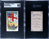 1909-1911 T59 Flags of all Nations New Zealand Recruit Little Cigars SGC 6 front and back of card