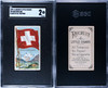 1909-1911 T59 Flags of all Nations Switzerland Recruit Little Cigars SGC 2 front and back of card