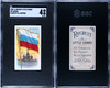 1909-1911 T59 Flags of all Nations Russia Recruit Little Cigars SGC 4 front and back of card
