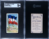 1909-1911 T59 Flags of all Nations Madagascar Recruit Little Cigars SGC 5 front and back of card