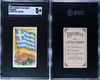 1909-1911 T59 Flags of all Nations Greece Recruit Little Cigars SGC 5 front and back of card
