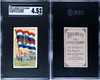 1909-1911 T59 Flags of all Nations Dutch East Indies Recruit Little Cigars SGC 4.5 front and back of card