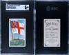 1909-1911 T59 Flags of all Nations England Man of War Recruit Little Cigars SGC 5 front and back of card