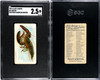 1889 N8 Allen & Ginter Lobster 50 Fish From American Waters SGC 2.5 front and back of card