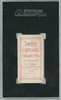 1910 T206 Jack Warhop Sweet Caporal 350 SGC 1.5 back of card