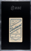 1909 T206 Joe Lake New York Piedmont 150 SGC 3 back of card