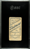 1910 T206 Orval Overall Hand Face Level Piedmont 350 SGC 1 Back of card