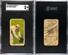 1910 T206 Peaches Graham Piedmont 350 SGC 1 front and back of card