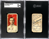 1909 T206 Art Devlin Piedmont 150 SGC 1 front and back of card