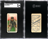 1910 T206 Lou Ritter Piedmont 350 SGC 1 front and back of card