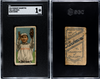 1910 T206 Jake Stahl Glove Shows Piedmont 350 SGC 1 front and back of card